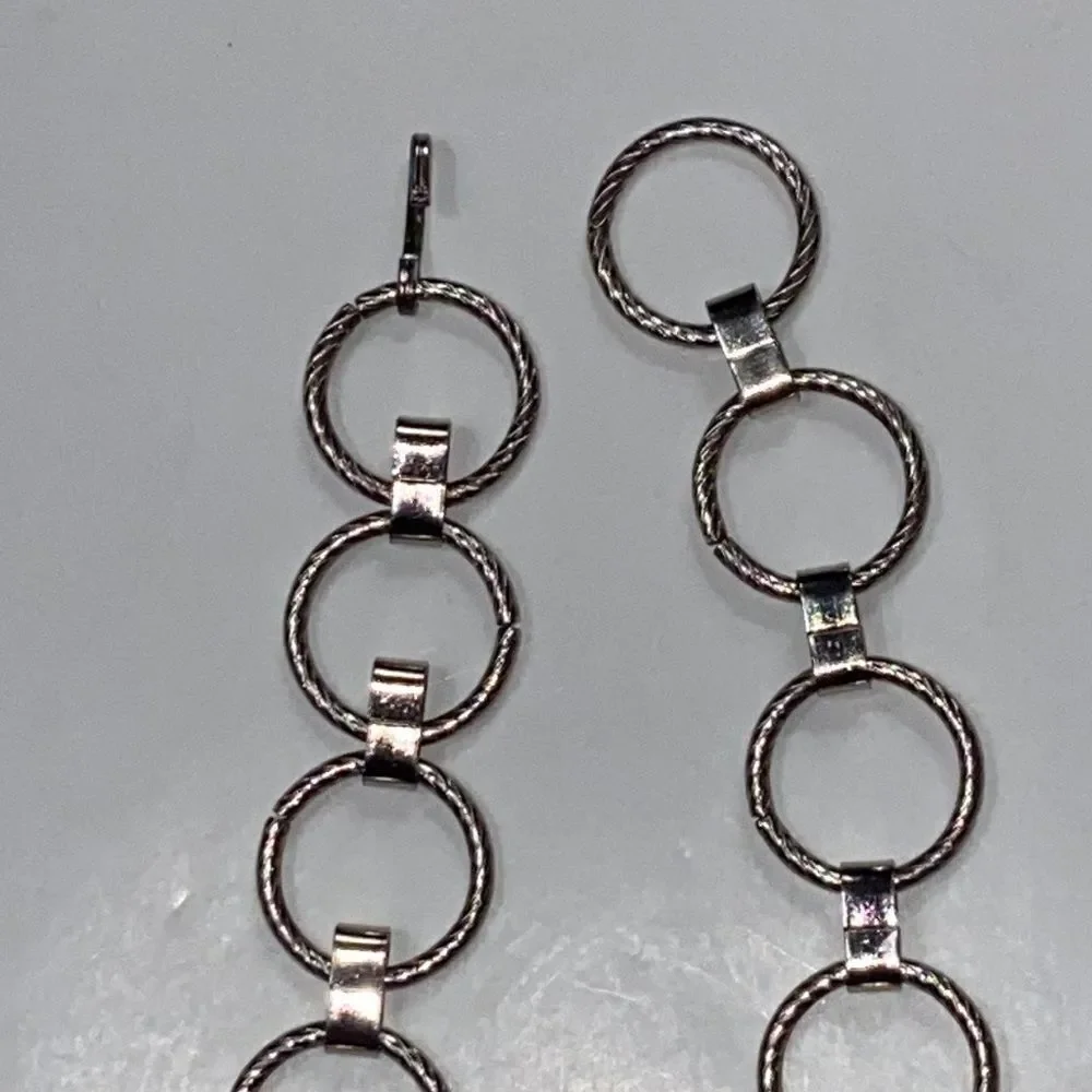 Vintage Woman Belt Ajustable Tone Silver Metal
